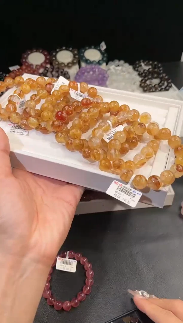 【闪购商品】水晶手链未镶嵌多样性发一黄胶花13mm