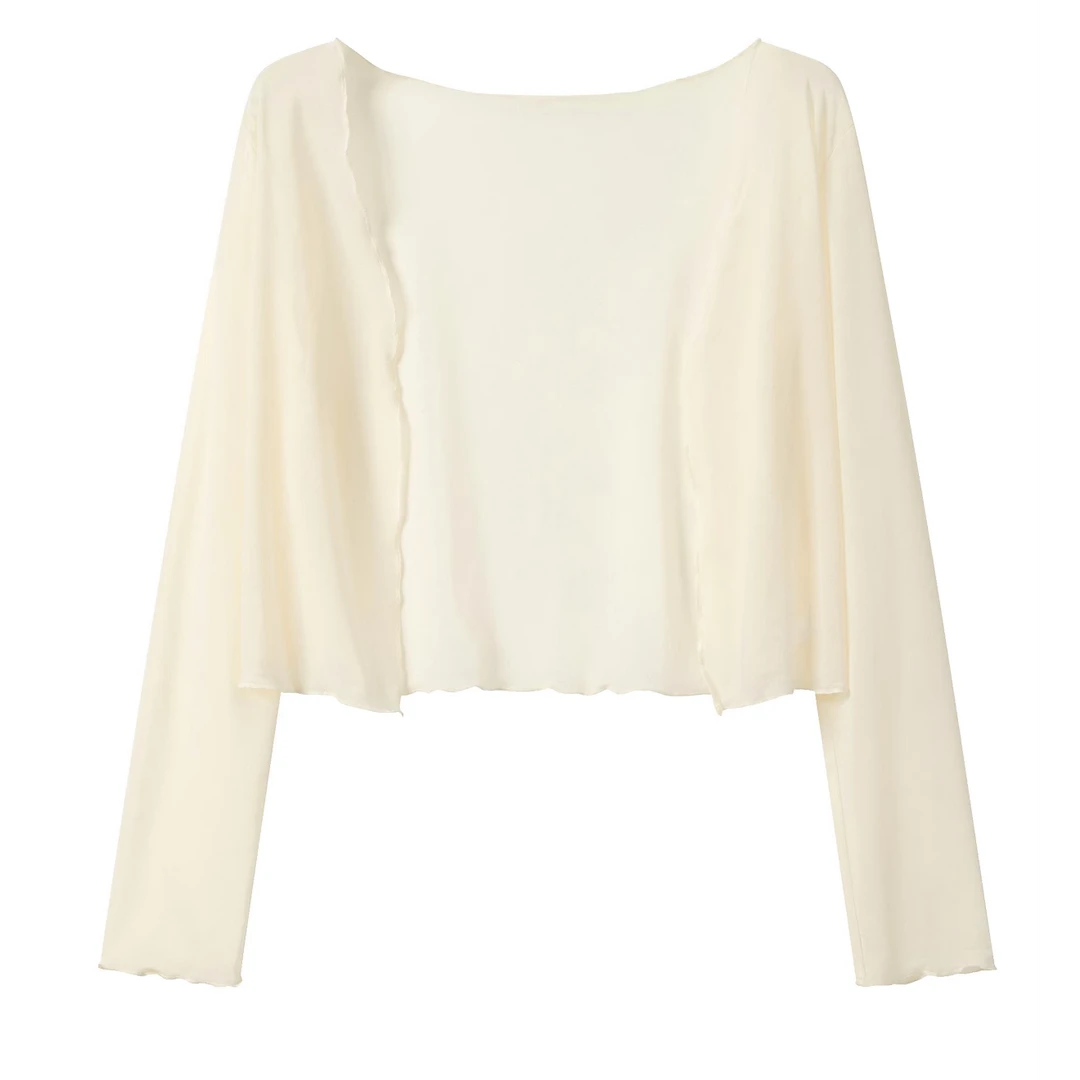 羊城故事-轻薄防晒开衫女2025夏季新款法式简约外搭长袖t恤2526