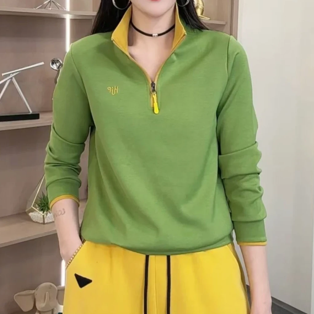 2025卫衣春季时尚新款卫衣休闲显瘦长袖T恤女气质上衣运动打底衫