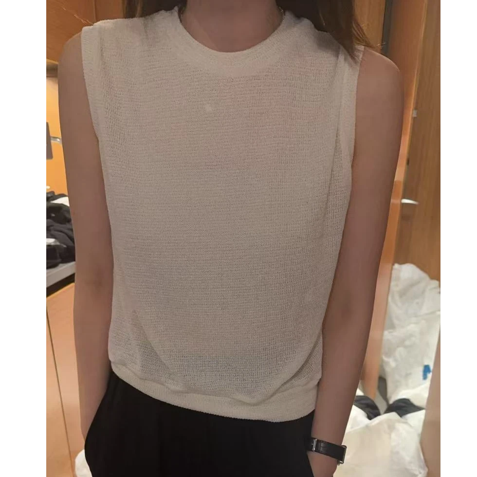 韩国正品 25夏 圆领无袖气质背心（N0退）