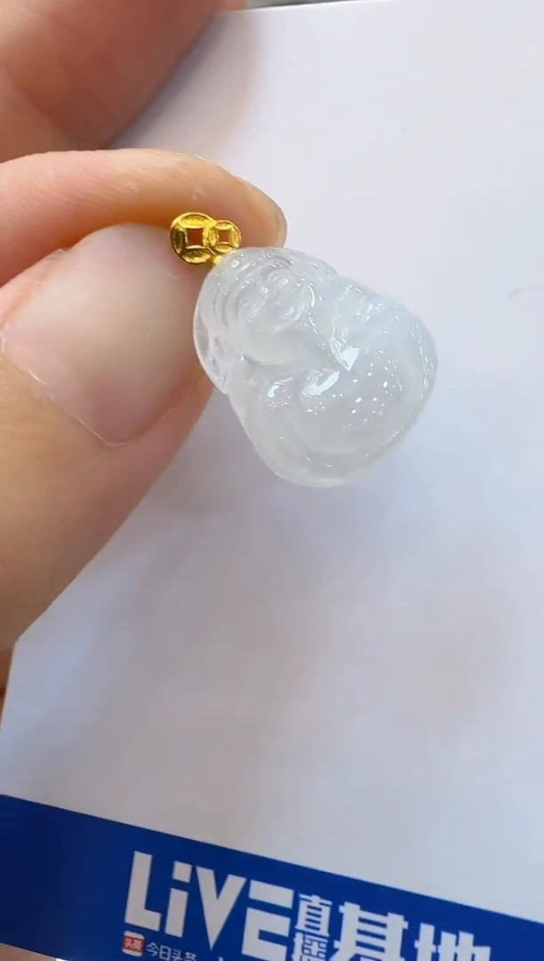 翡翠18K金镶嵌吊坠(不含链)多样性发货拍一发一