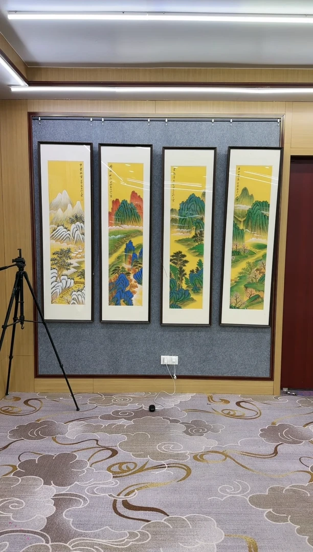 绘画Y-张伦玉-四条屏-山水画