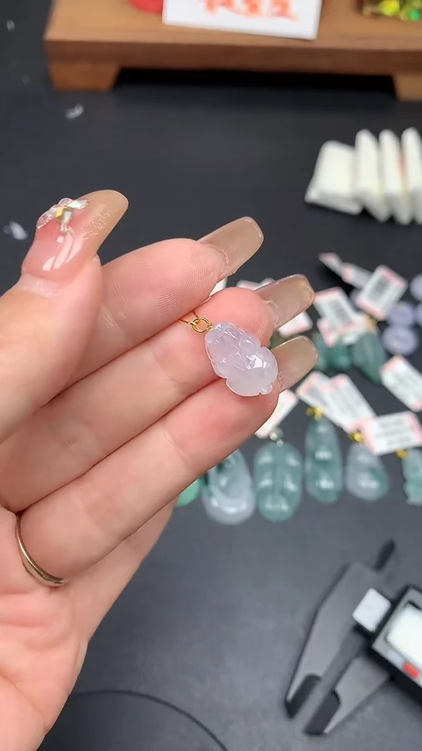 翡翠18K金镶嵌吊坠(不含链)MS182078