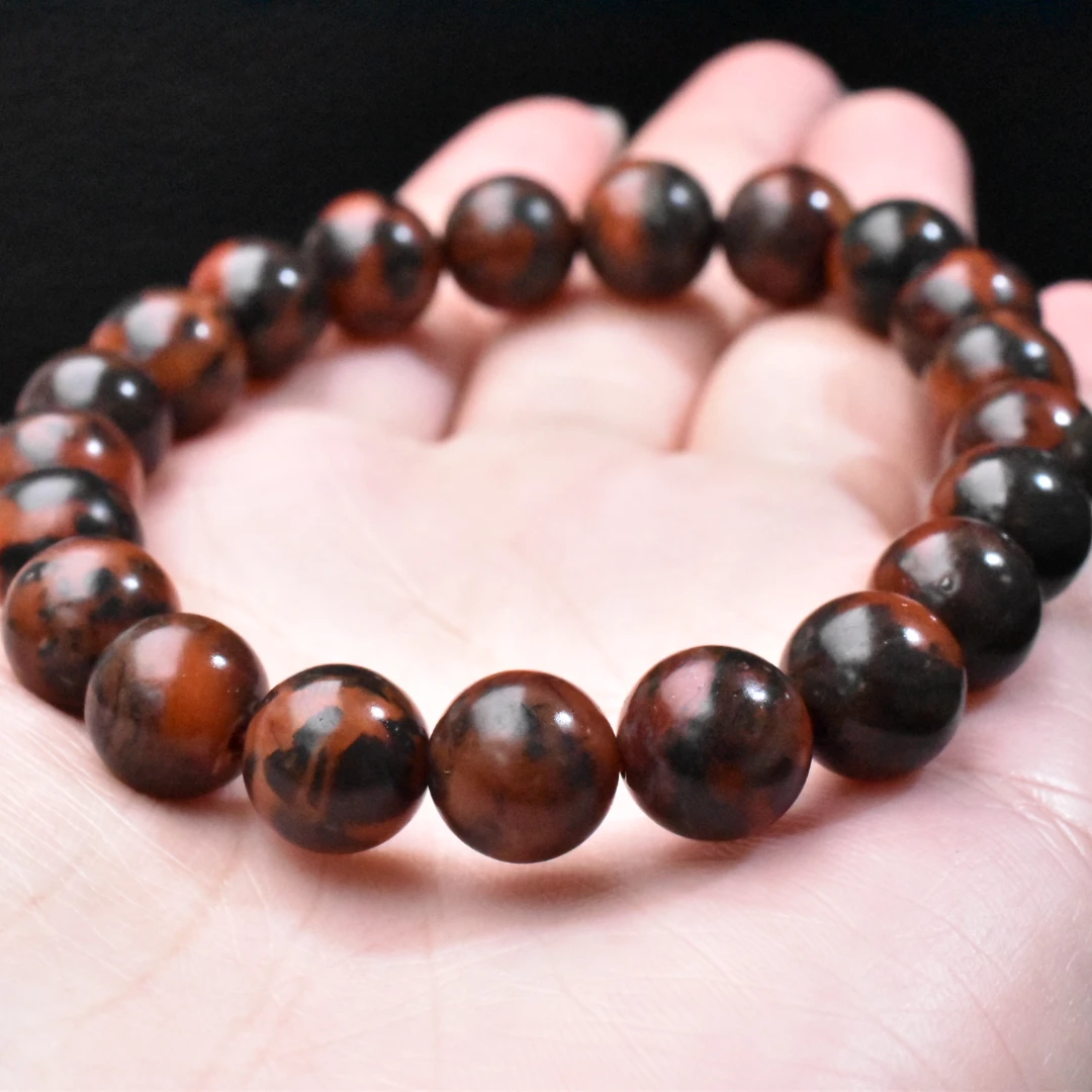 【一九珠宝】卡8mm南红保山黑皮手串-多样性发一件  YJ9872-1