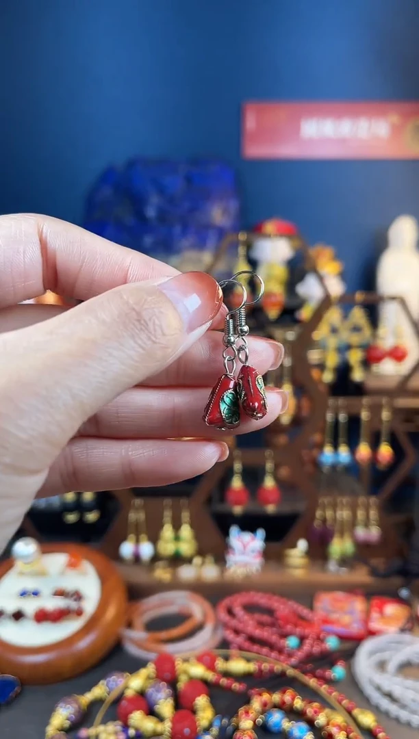 【闪购商品】老珐琅景泰蓝耳钩