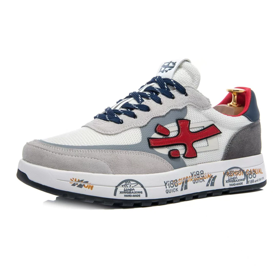 意大利潮牌透气拼色休闲厚底时尚休闲鞋百搭潮流潮鞋复古国潮男士