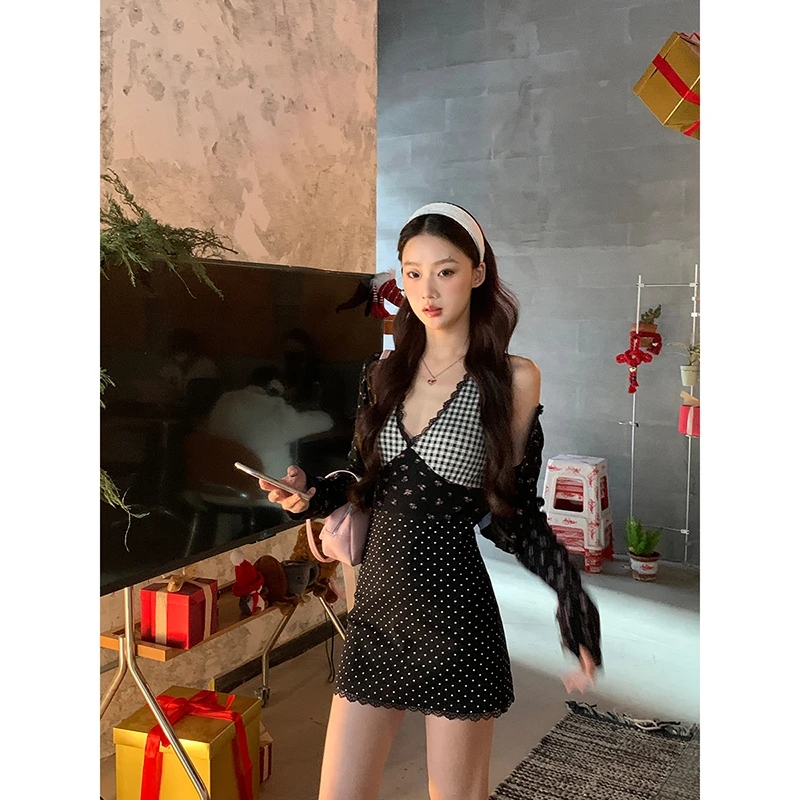 【秘密花园连衣裙】夏季显瘦气质裙子黑色复古法式连衣裙251N0843-N