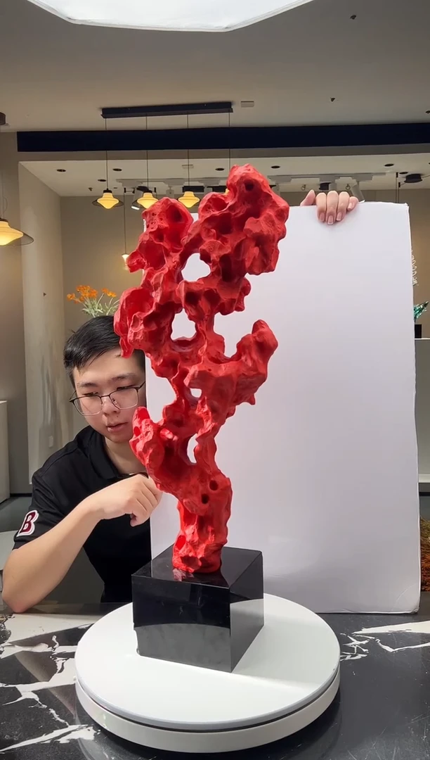 摆件巴比特美学-特大号朱砂红太湖石