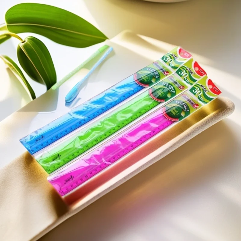 1017小青蛙30cm软尺1盒24个学生用品