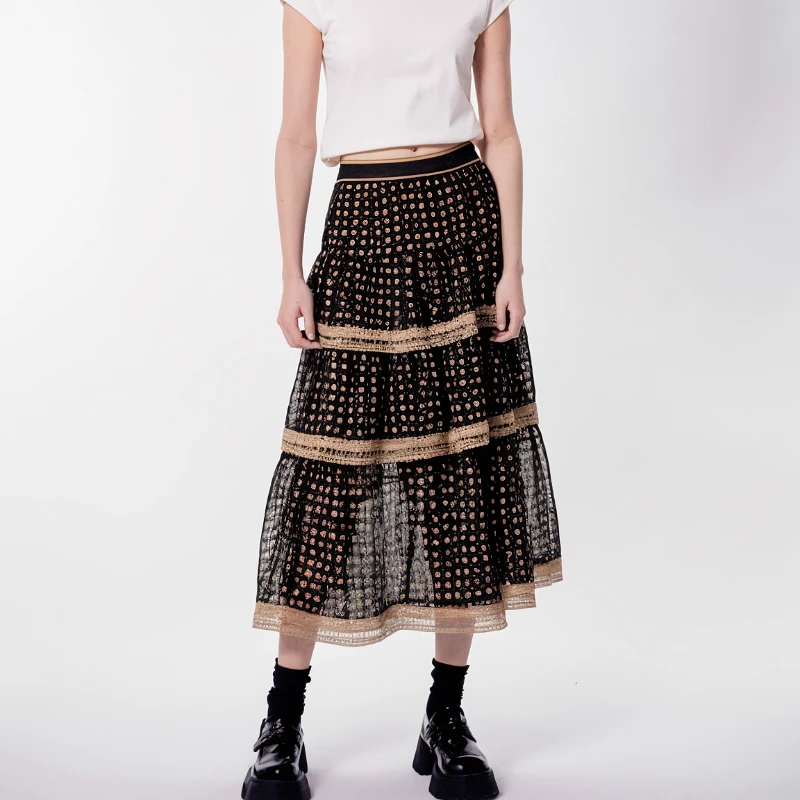 台湾品牌高端半身裙春夏新款妈妈裙子 赫5202B