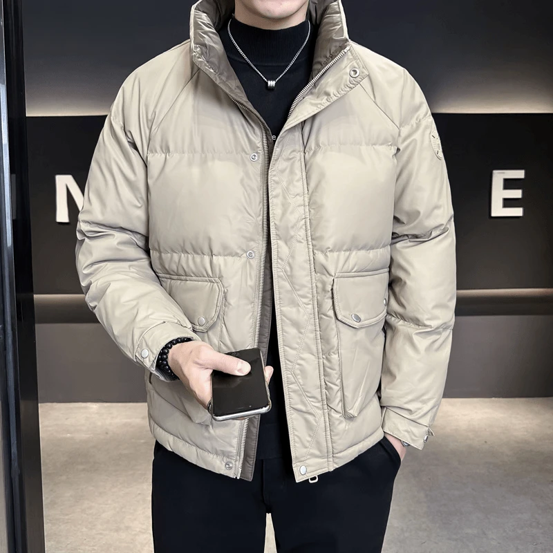 真维斯冬季新款休闲舒适保暖羽绒服男士潮流时尚百搭立领夹克外套