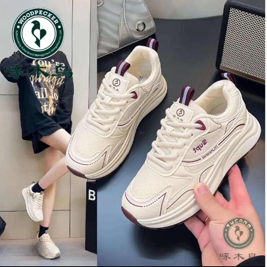 啄木鸟直播间专款女鞋网面透气夏款时尚百搭休闲运动休闲鞋厚底鞋