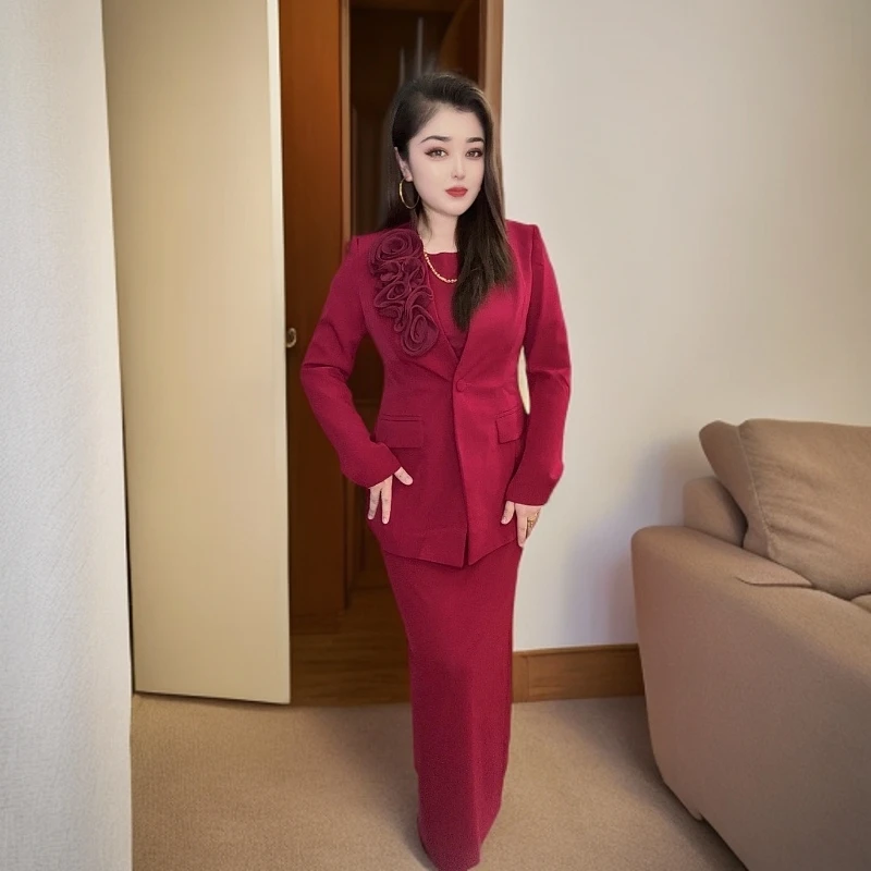 qapan koynak气质女士西装外套长裤通勤职业两件套装