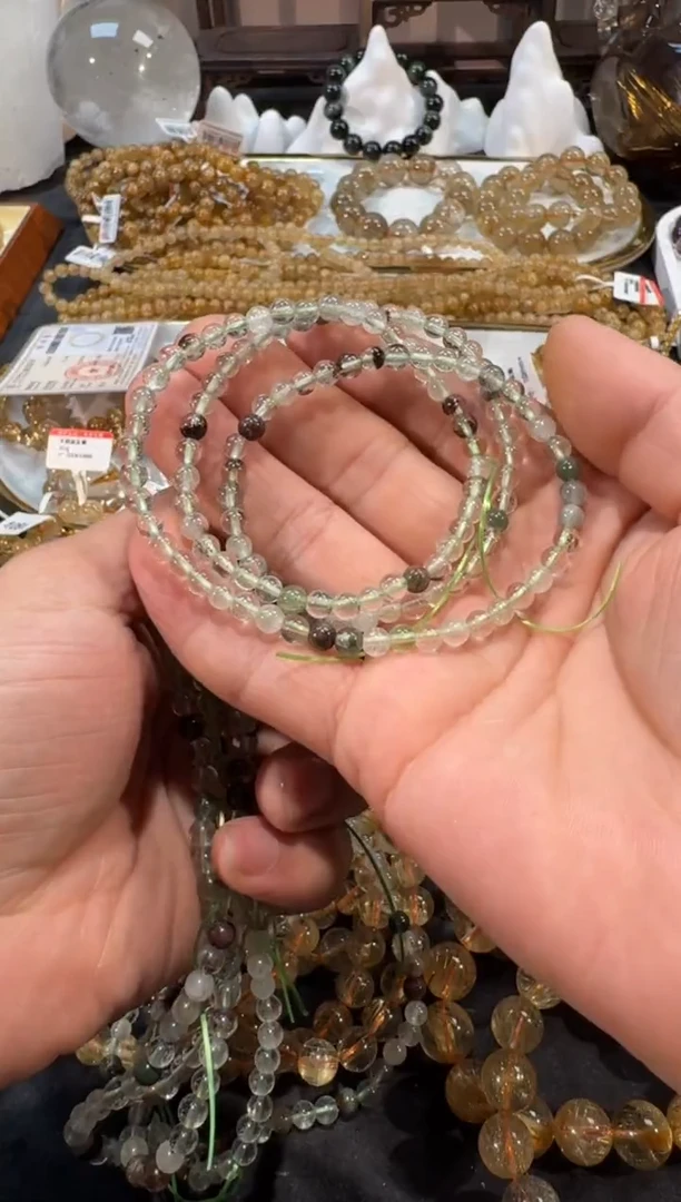 未镶嵌手串绿水晶SJ-385绿幽灵 多圈