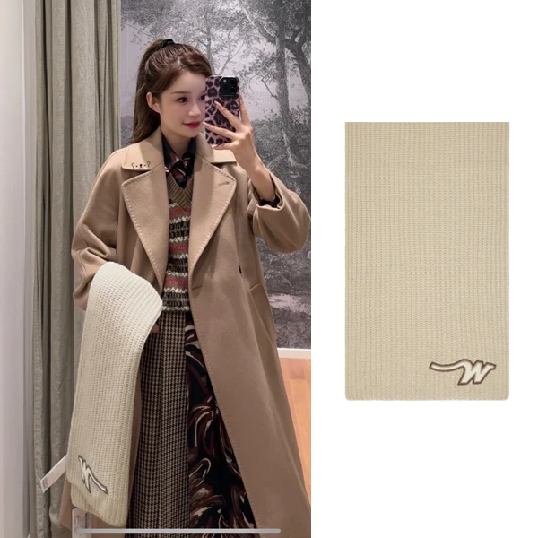 未使用 MaxMara Weekend  新款棉羊毛WLOGO围巾 WJ0093