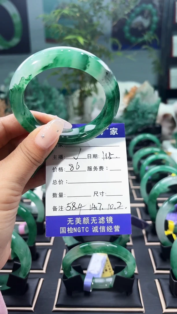 未镶嵌手镯石英质玉（非洲翠）手镯