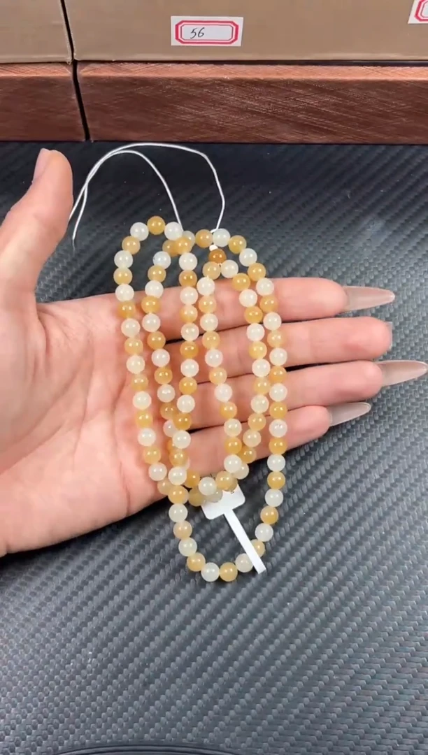 未镶嵌手串和田玉且末金山微色差长链卡6Jm