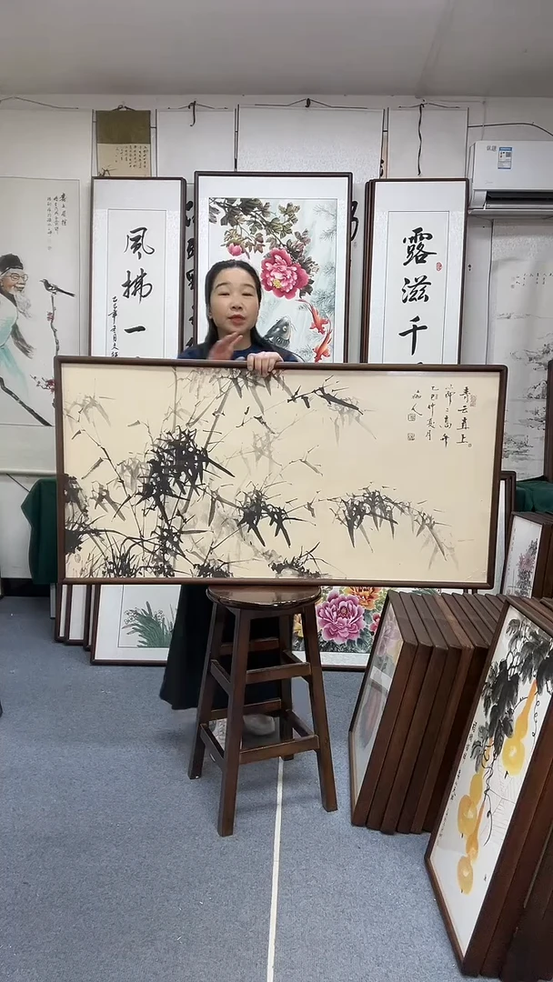 国画尺寸63*1米23实木画框京东包邮手绘