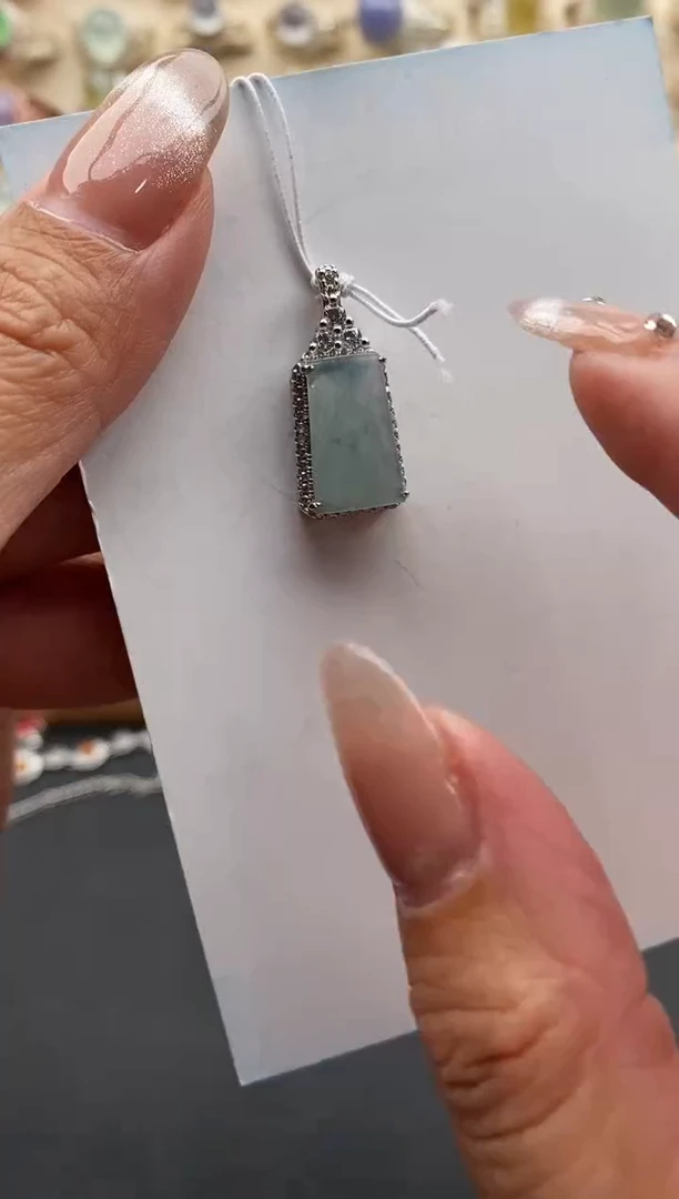 银S925镶嵌戒指翡翠缅甸天然A货翡翠33  2-4