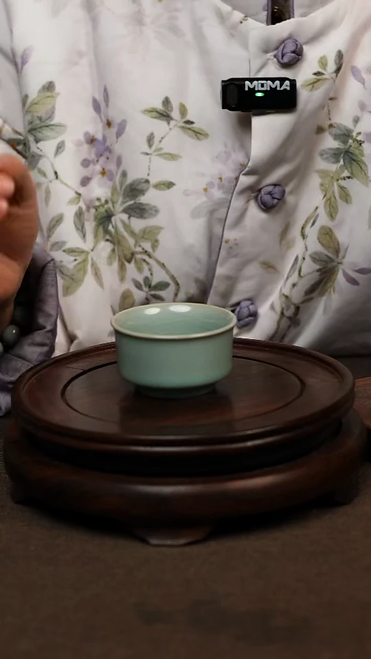 瓷片仿古天青直口杯60ml 微瑕 不带礼盒