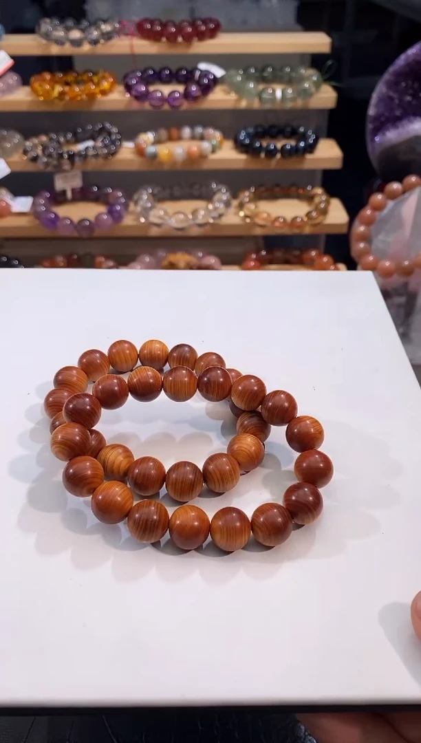 水晶手链未镶嵌崖柏手链12mm多样性发一