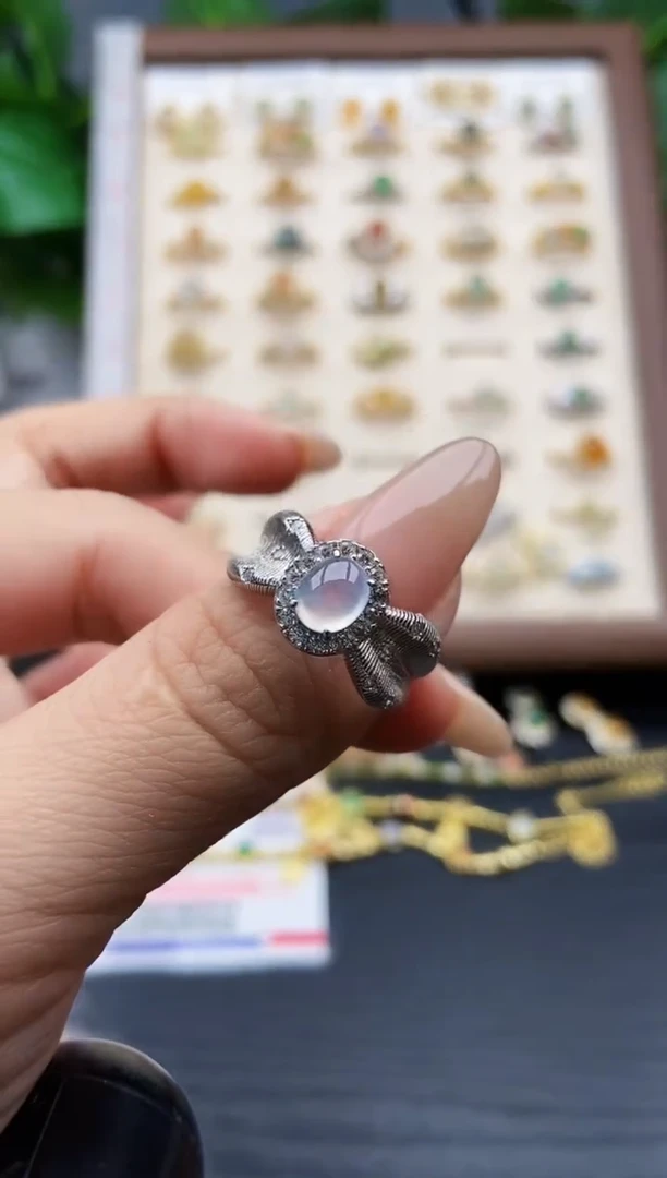 银S925镶嵌戒指翡翠12