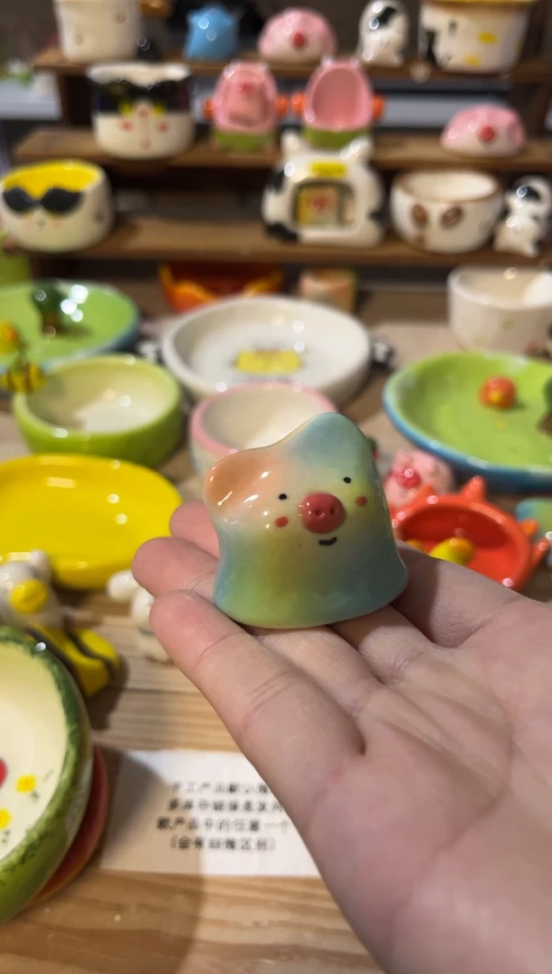 7手绘釉下彩微瑕陶瓷