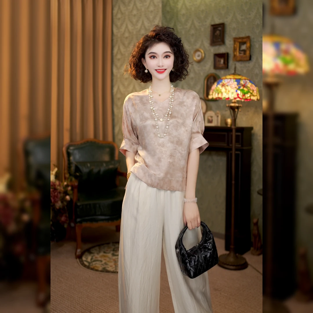 新中式国风小衫2025夏季时尚气质百搭短袖衬衫女LY-G8363