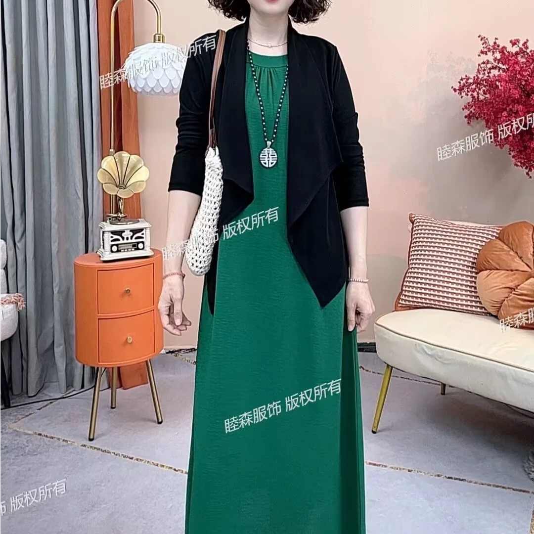 【拍一发二】春夏连衣裙外披洋气时尚休闲百搭新中式两件套显瘦气质