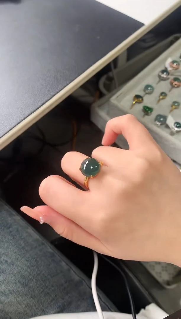 【闪购商品】翡翠戒指银S925镶嵌51241