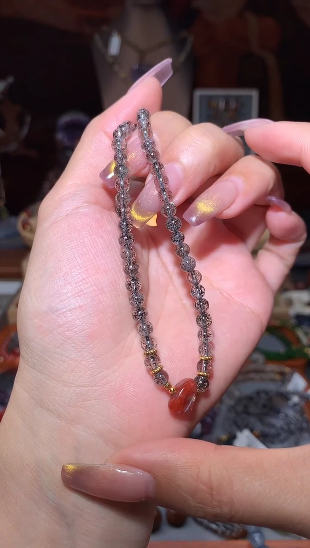 未镶嵌颈饰水晶黑云母超七脚链