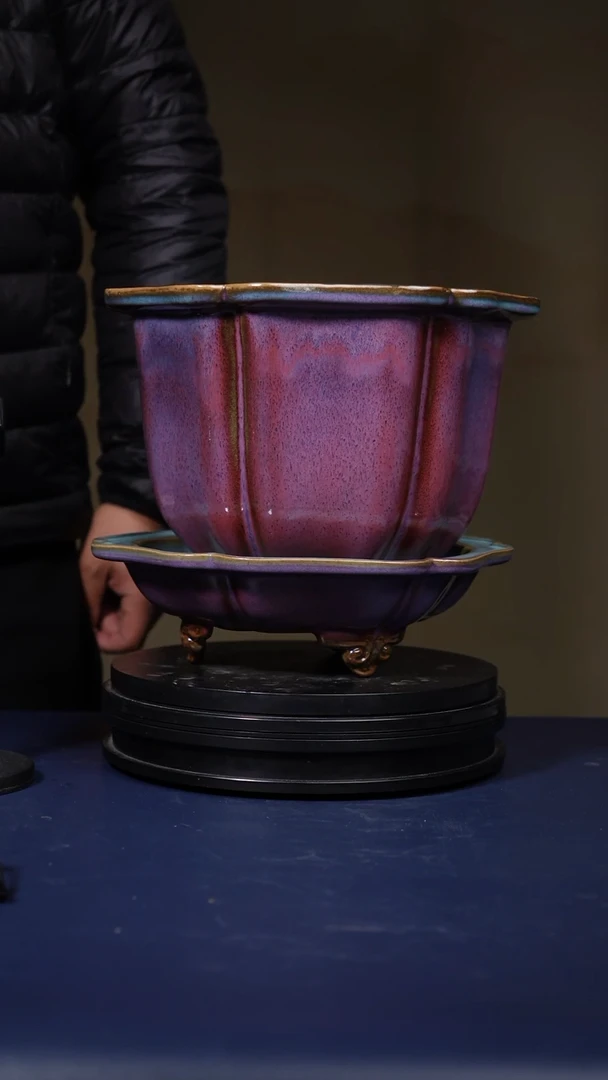 【闪购商品】摆件钧瓷宋钧葵口式