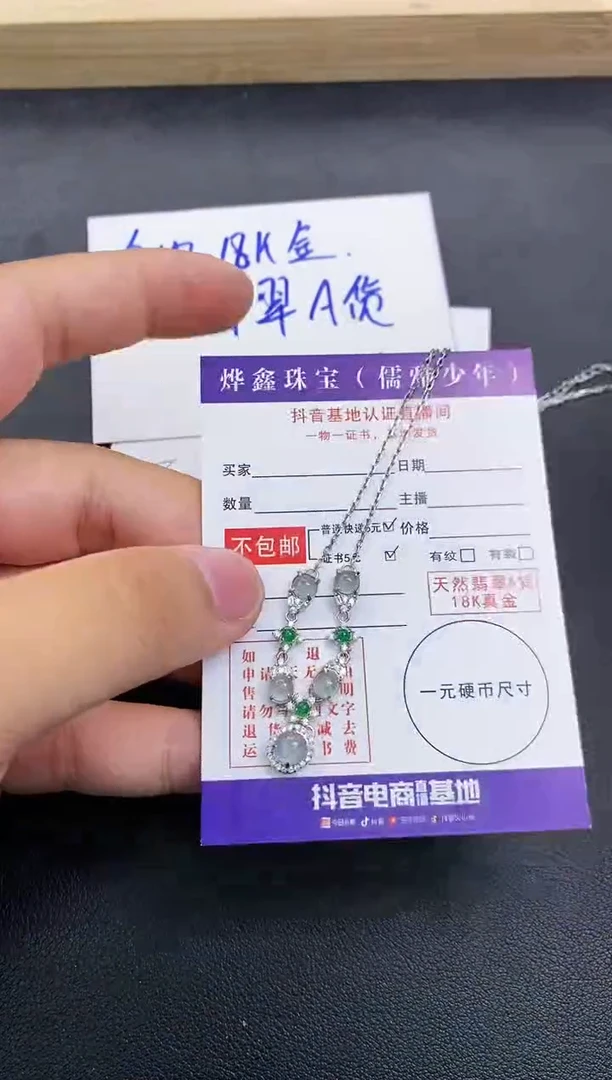 颈饰银S925镶嵌翡翠天然翡翠A货项链