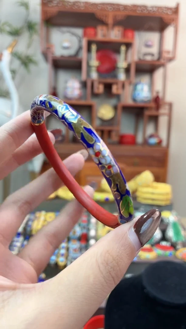 非遗手工雕漆景泰蓝镯子宝蓝58-62