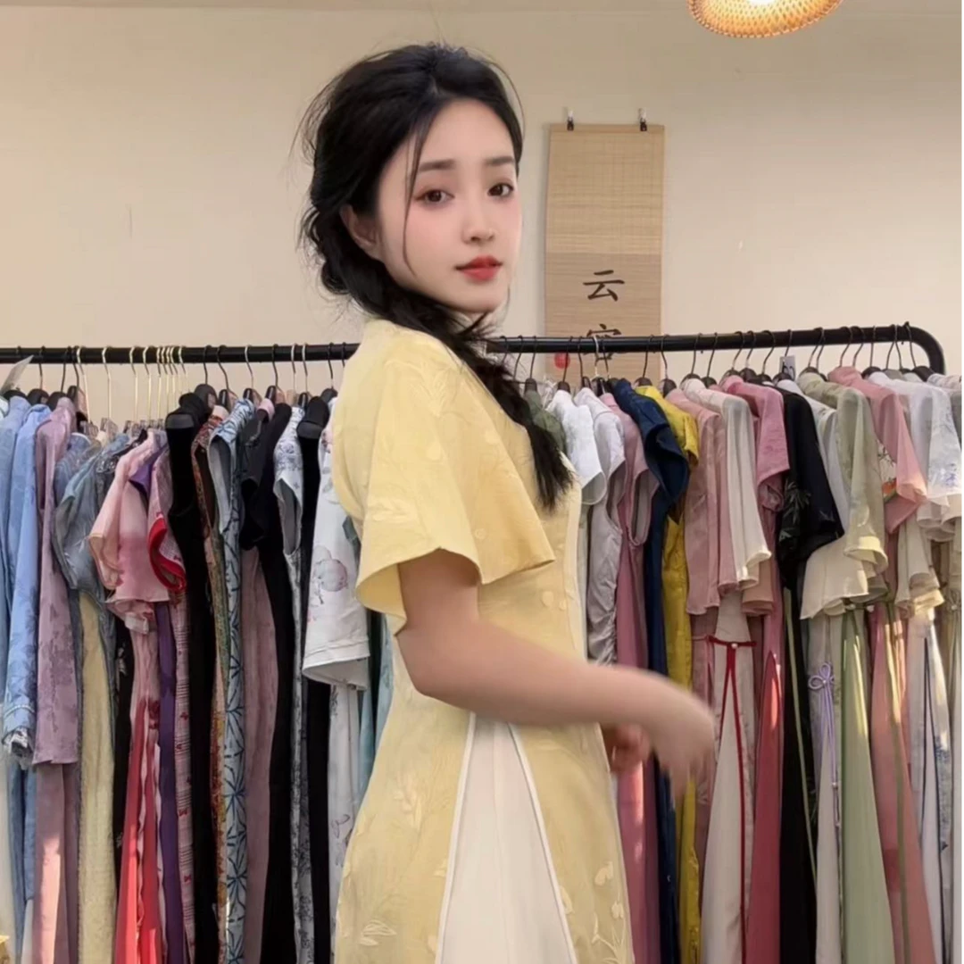 《W44》新中式国风旗袍女夏季2025新款日常显瘦气质时尚中国风