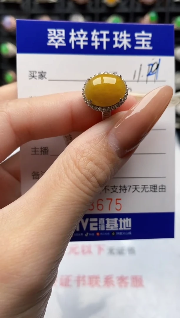 银S925镶嵌戒指翡翠8675