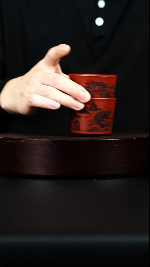 茶壶紫砂茶壶紫砂宜兴紫砂主人杯 大红袍 一对