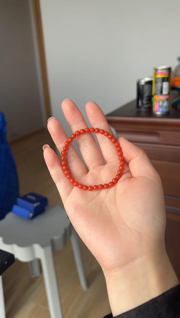 【闪购商品】南红玛瑙手链未镶嵌5mm满色满肉单圈