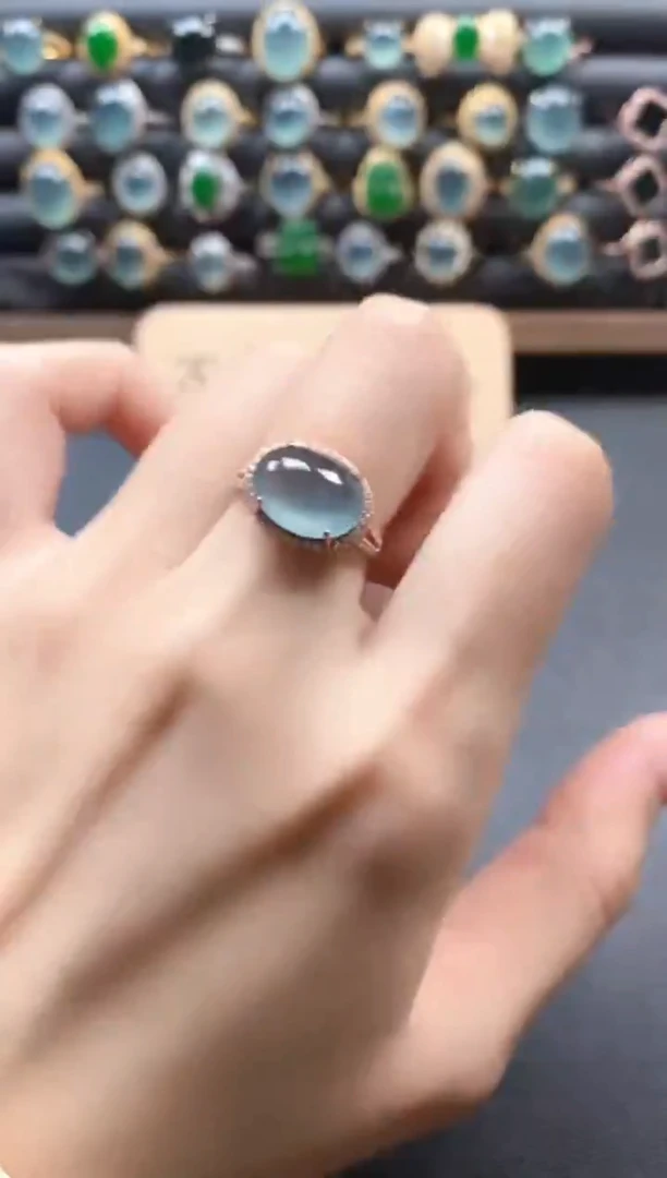 银S925镶嵌戒指翡翠51511