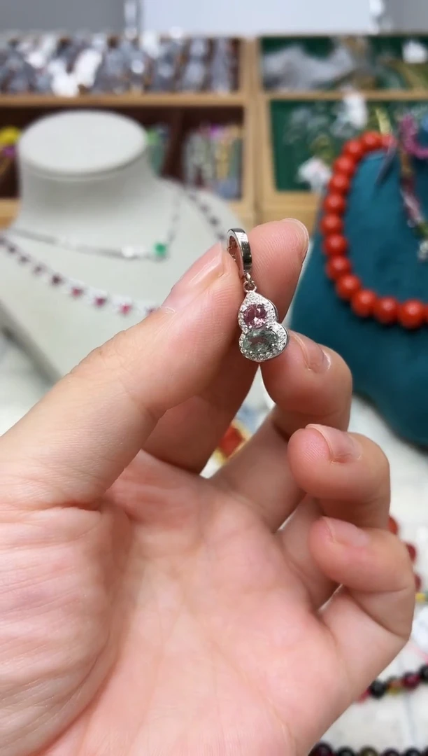 银S925镶嵌吊坠碧玺501BJ1212产品一个（多样性）