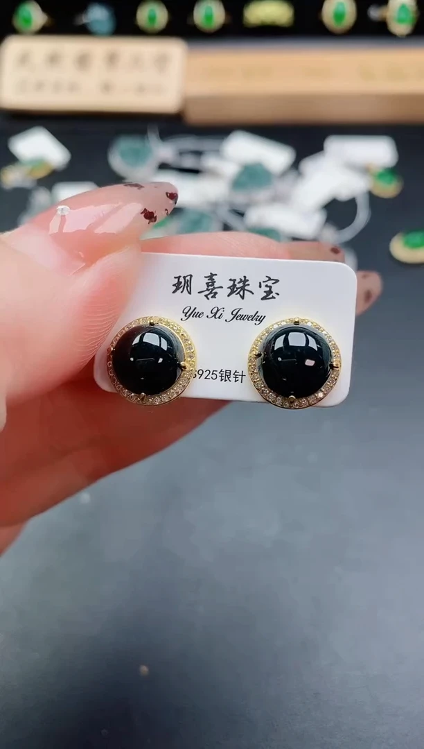 银S925镶嵌戒指翡翠1