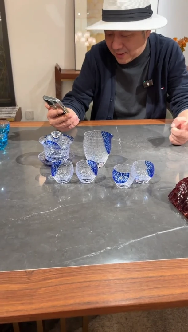 【闪购商品】茶宠蓝色茶具杯子一套