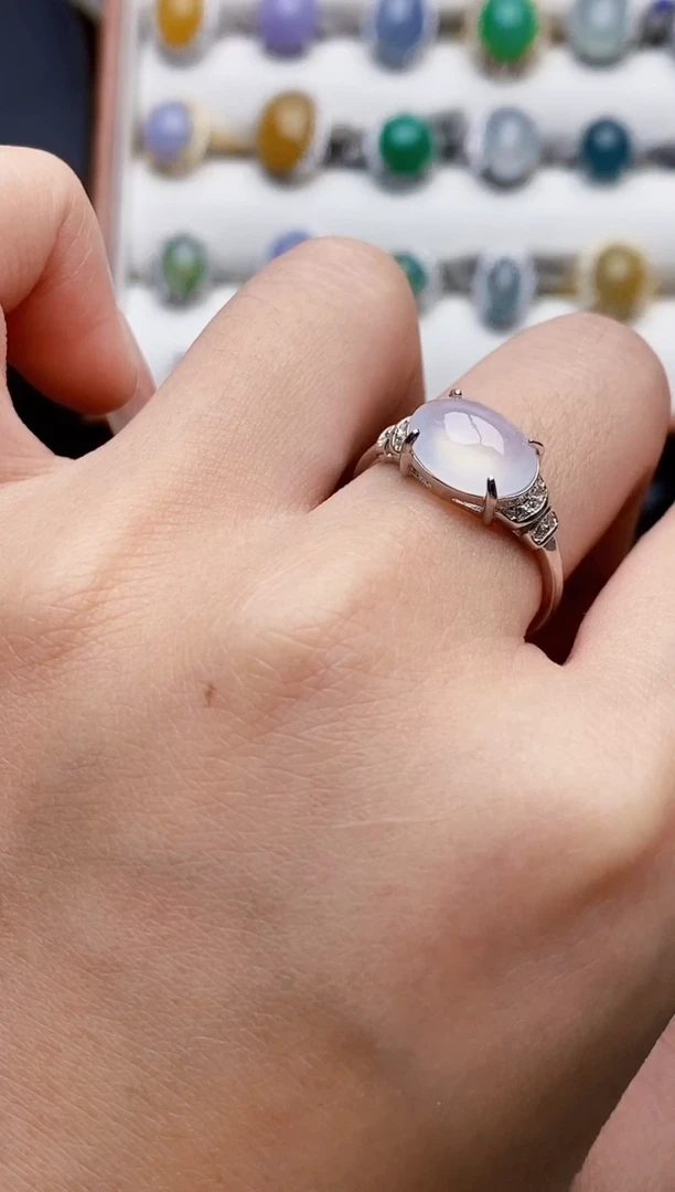 银S925镶嵌戒指翡翠1342