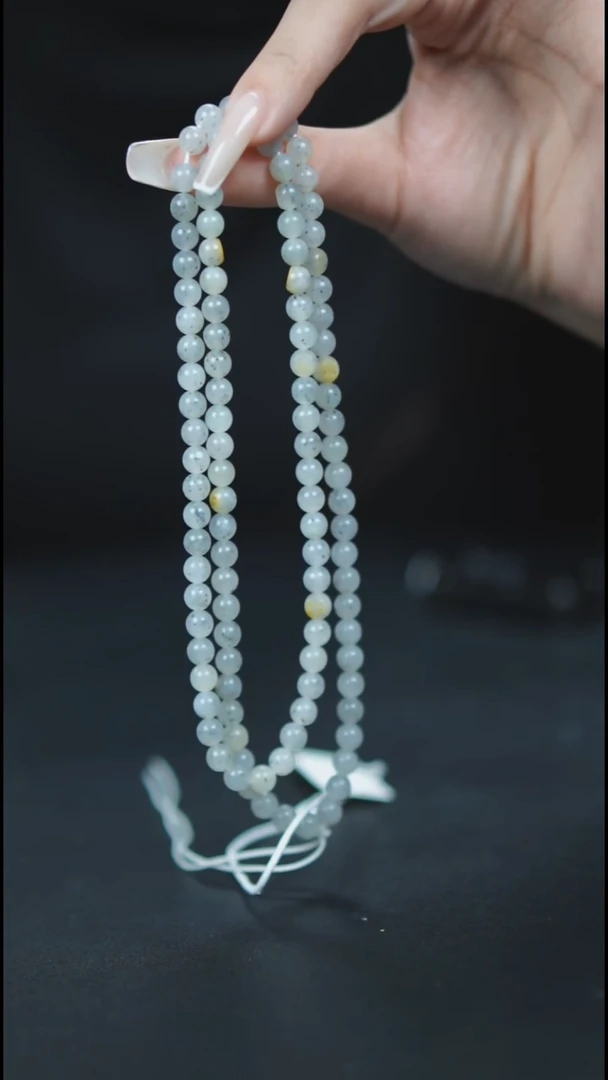 项链未镶嵌和田玉HA00249青花圆珠项链