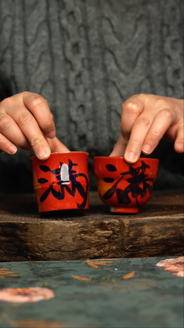 【闪购商品】杯釉下彩手工手绘同款陶器