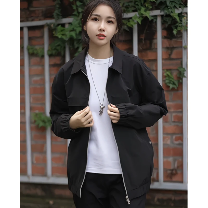 2025新款春秋季翻领夹克男士韩版简约风秋季休闲时尚外套男款上衣