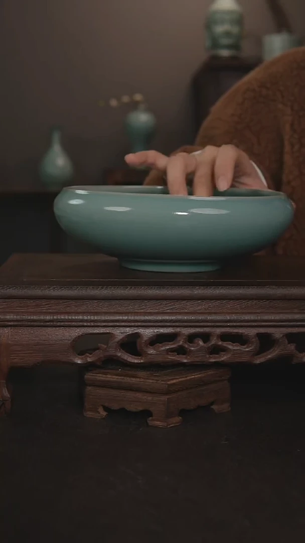 摆件瓷仿古手工茶洗