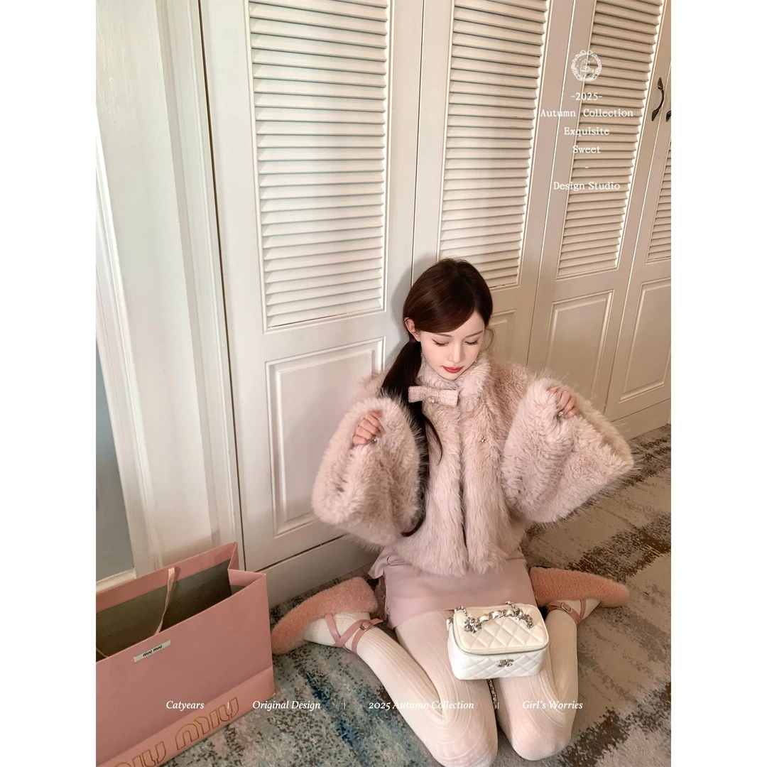 Catyears猫年【雪境童话】保暖百搭气质蓬松软乎乎不显壮毛毛外套女