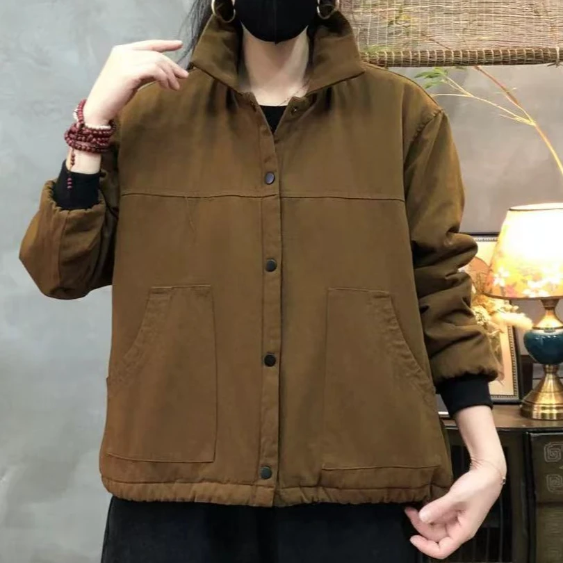 8990新款秋冬休闲减龄显瘦宽松上衣棉服