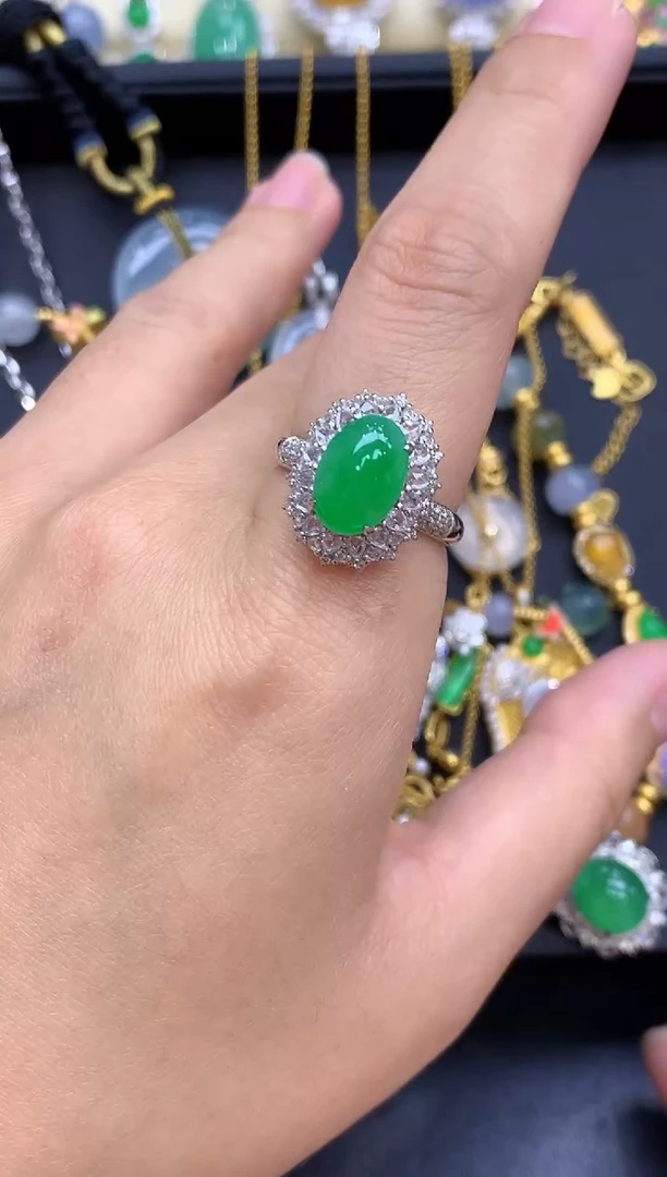 18K金镶嵌戒指翡翠349-中国好珍宝